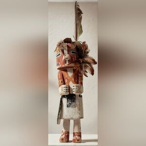 Vintage Hopi Spotted Corn Katsina Doll - Signed MW Spider Clan - Approx 10" Wood